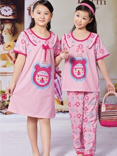 夏季<em>女儿童睡衣短袖纯棉</em>睡裙大小女孩子全棉夏