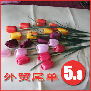  尾单特价批发 客厅装饰花假花 4头仿真花郁金香花原价9.8现价5.8