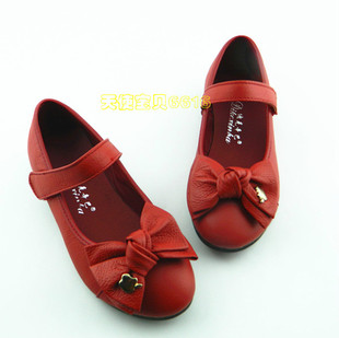  春季新款韩版蝴蝶结牛皮女童鞋真皮单鞋皮鞋儿童女鞋公主鞋