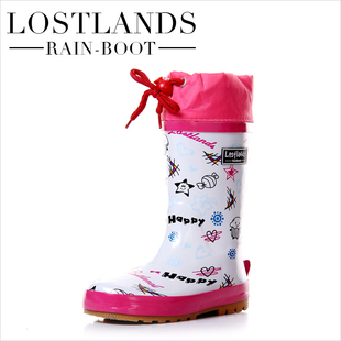  LOSTLANDS优质儿童雨鞋女孩雨鞋女童雨靴 保暖雨鞋绒里限时特惠！