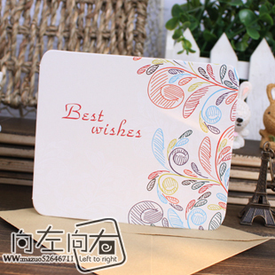  简单底纹祝福贺卡 best wish 节日问候贺卡 通用卡片