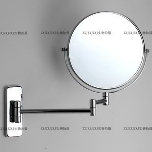浴室化妆镜 洗手间双面6/8寸放大 壁挂折叠美容镜 卫生间伸缩镜子