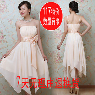 Toast Delta short bridesmaid dress dresses Bride dresses wedding red chiffon dress Korean women LF26