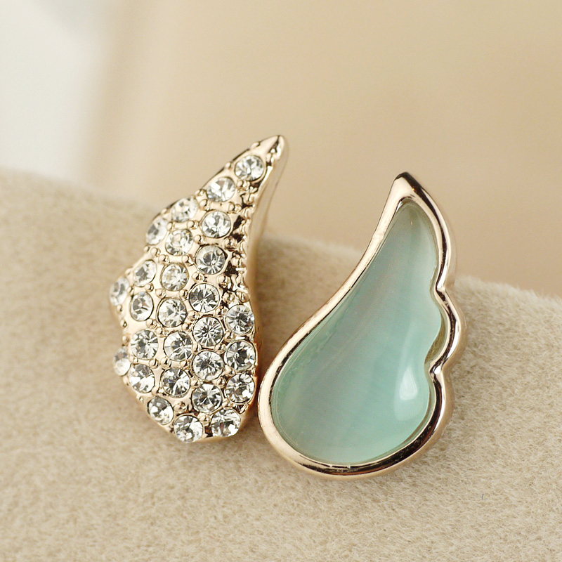 天使之翼翅膀猫眼石耳钉...