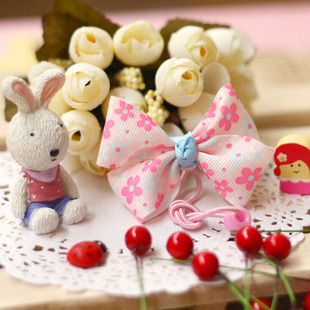  新款儿童头花 韩国发绳韩版发饰宝宝蝴蝶结皮筋 梅花发圈 X08