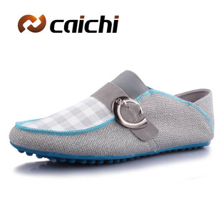  彩驰英伦时尚潮流驾车鞋男士帆布鞋韩版豆豆草编帆布鞋透气男鞋潮