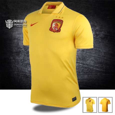 2014新款中超广州恒大场球迷短款球衣足球服