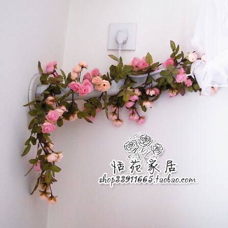 特价！装饰假花花藤/仿真花/玫瑰花/绢花玫蕾藤条/婚庆用品