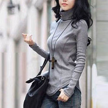 包邮2011新款春装新款冬装女装韩版高领打底衫女款修身长袖T恤 T