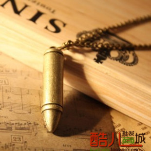  E4265 酷儿饰品厂批发 欧美外贸饰品 复古子弹头项链毛衣链 男女