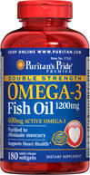  皇冠puritan's pride双倍强化omega-3深海鱼油1200毫克180粒17132