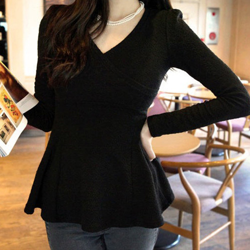 复古高腰名媛性感v领...