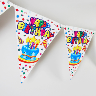  【我结婚喜庆用品】生日圣诞三角旗 happy birthday必备 喜庆挂饰