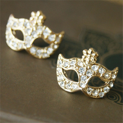 假面舞会 欧美高品质 镀真金 防过敏 面具 镶钻