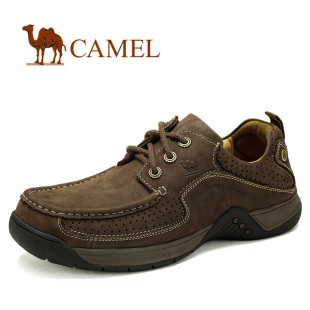  camel 骆驼日常休闲鞋 新款户外磨砂真皮鞋 骆驼户外鞋男正品