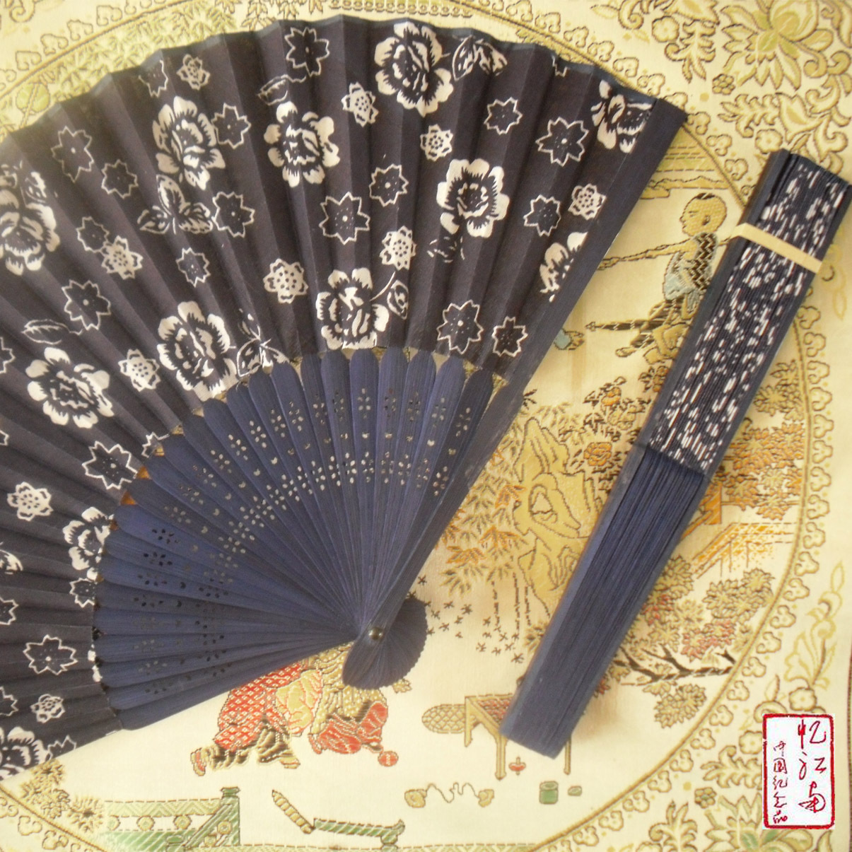 中国折扇送老外木扇...