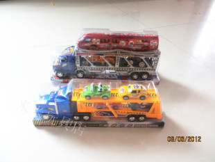 惯性双层运输大卡车 工程车 滑行小汽车模型 送