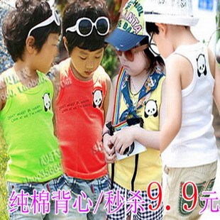  清仓特价童装夏装宝宝女童男童儿童工字背心无袖T恤C-TX115