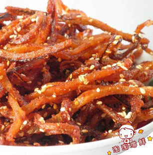  双皇冠：海味即食 麻辣（蜜汁芝麻）鳗鱼丝/鳗鱼条 超级美味 250g