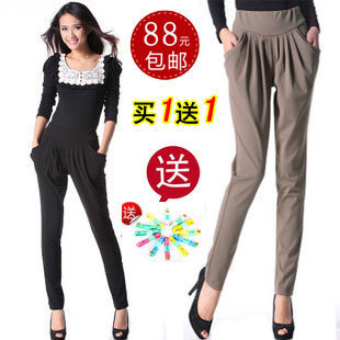 2012新款哈伦裤 女新款女装大码品质女裤松紧中腰哈伦小脚裤 包邮