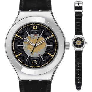  专柜联保正品 Swatch 手表  背透自动机械表 墨舞天空 YAS407