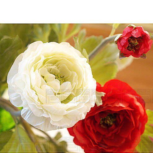 外贸高档仿真花/绢花/假花【白色山茶花】