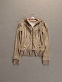 [Clearance at a loss] to the imitation lamb's wool single-Ms spring models hooded sweater lace embellishment two-color