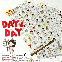 [39包邮]日记贴 TODAY day day 6张，韩国可爱卡通装饰贴纸 8870