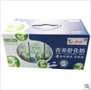  正品牛奶 伊利低乳糖全脂营养舒化奶12*250ml 广东3箱包邮
