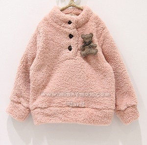 momo韩国童装毛茸茸小熊TEDDY绒衫可爱2色入