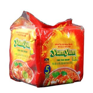  泰国进口方便面yumyum 养养牌 酸辣虾味汤面 100g×5 500g