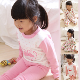  艾上朵 新款加绒童装儿童睡衣女童秋冬装睡衣裤 内衣套装95AB