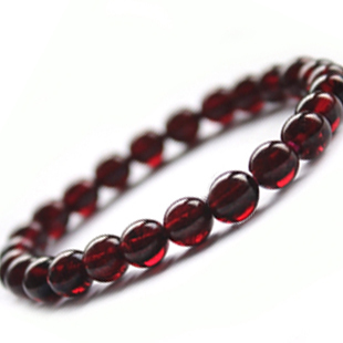  晶通天然水晶 酒红石榴石手链女 极品巴西手饰 美容养颜 30天退换