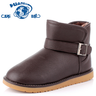  环球 冬季新品低筒男士雪地靴男靴子 牛筋底防水短靴保暖冬靴棉靴