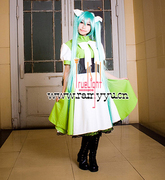 V家初音cosplay服装人柱アリス开幕礼服人柱爱丽丝MIKU连衣裙