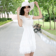 雪纺连衣裙2012夏装新款女装 超美仙女蕾丝雪纺连衣裙[2205]