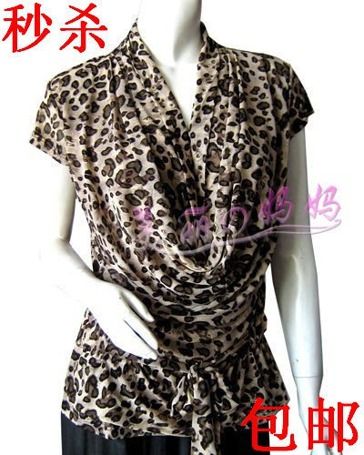 爆款豹纹中老年服装妈妈装夏天的衣服大码中年女装特价秒杀夏装