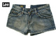Lee经典401 08新款专柜同步做旧性感牛仔超短裤、热裤