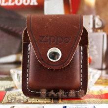 冲冠zippo打火机 纯皮皮套 棕色 特价