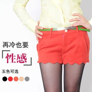  新款冬季加厚毛呢短裤裙 韩版白搭显瘦修身热裤靴裤