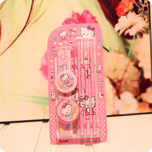Hello Kitty Stationery Set Hello Kitty Stationery 7 suit pencil+Ruler+rubber+Pencil Sharpenerin the Electronic Dictionary/Electronic paper book/Stationery , Everyday school supplies , Stationery Set/Gift category - from Buy2taobao.com to provide professional Taobao agent buy service