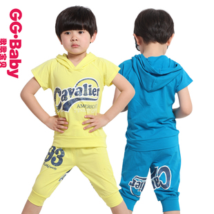 Song song baby clothes set children's summer short sleeve suit boy 2012 new short sleeve suit