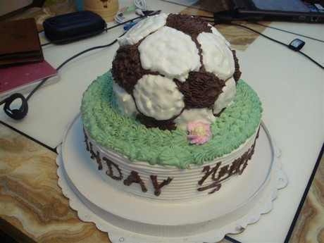 创意个性蛋糕\/足球立体蛋糕\/成都足球迷生日蛋