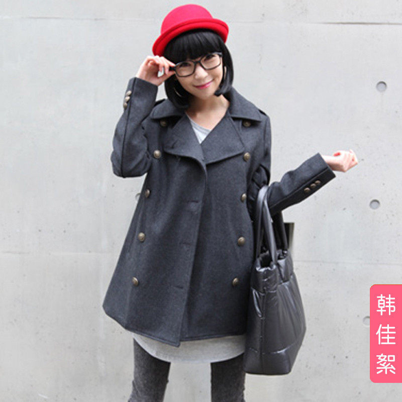 限!2012新款春装中长款风衣加厚斗篷毛呢外套韩版女装羊毛呢大衣