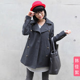 限!2012新款春装中长款风衣加厚斗篷毛呢外套韩版女装羊毛呢大衣