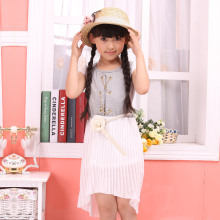 花样小子 2012新品夏装女童雪纺+针织女童连衣裙子 儿童公主裙