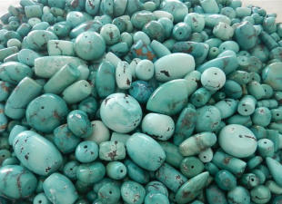  开业特价3A级天然原矿绿松石散珠无优化绿松石随形diy*云盖寺原矿