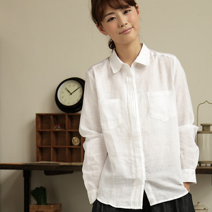  『棉叙』第2172页“春新品 偏职业 打褶长袖衬衣 白色女衬衫”