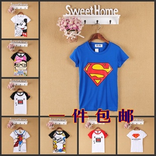  一件包邮 新款超人米奇t恤短袖 女式卡通图案t恤短袖