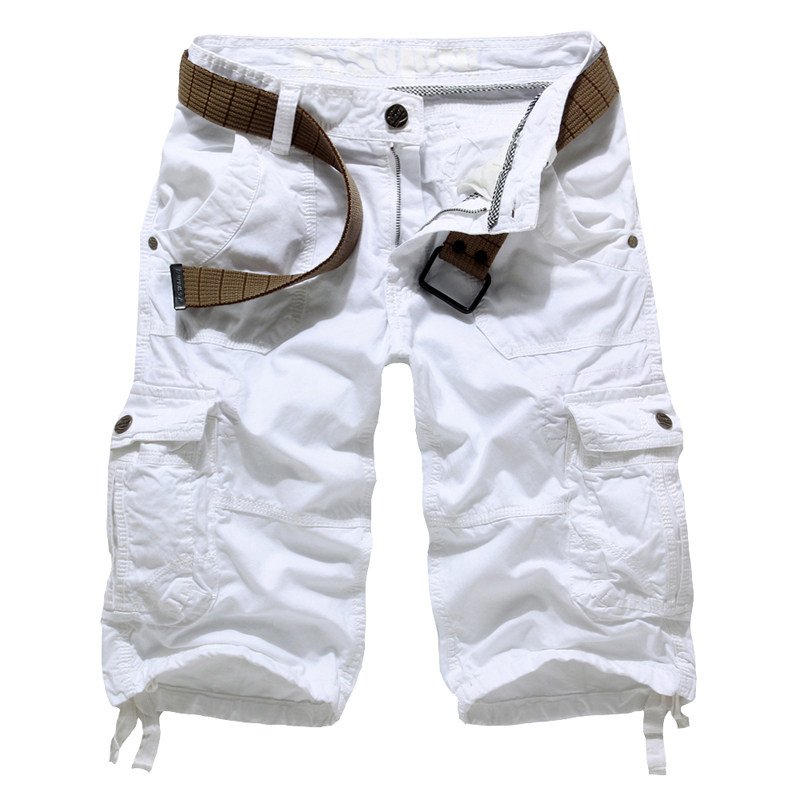 2014夏装男士多口袋白色工装<em>短裤潮</em>中裤休闲